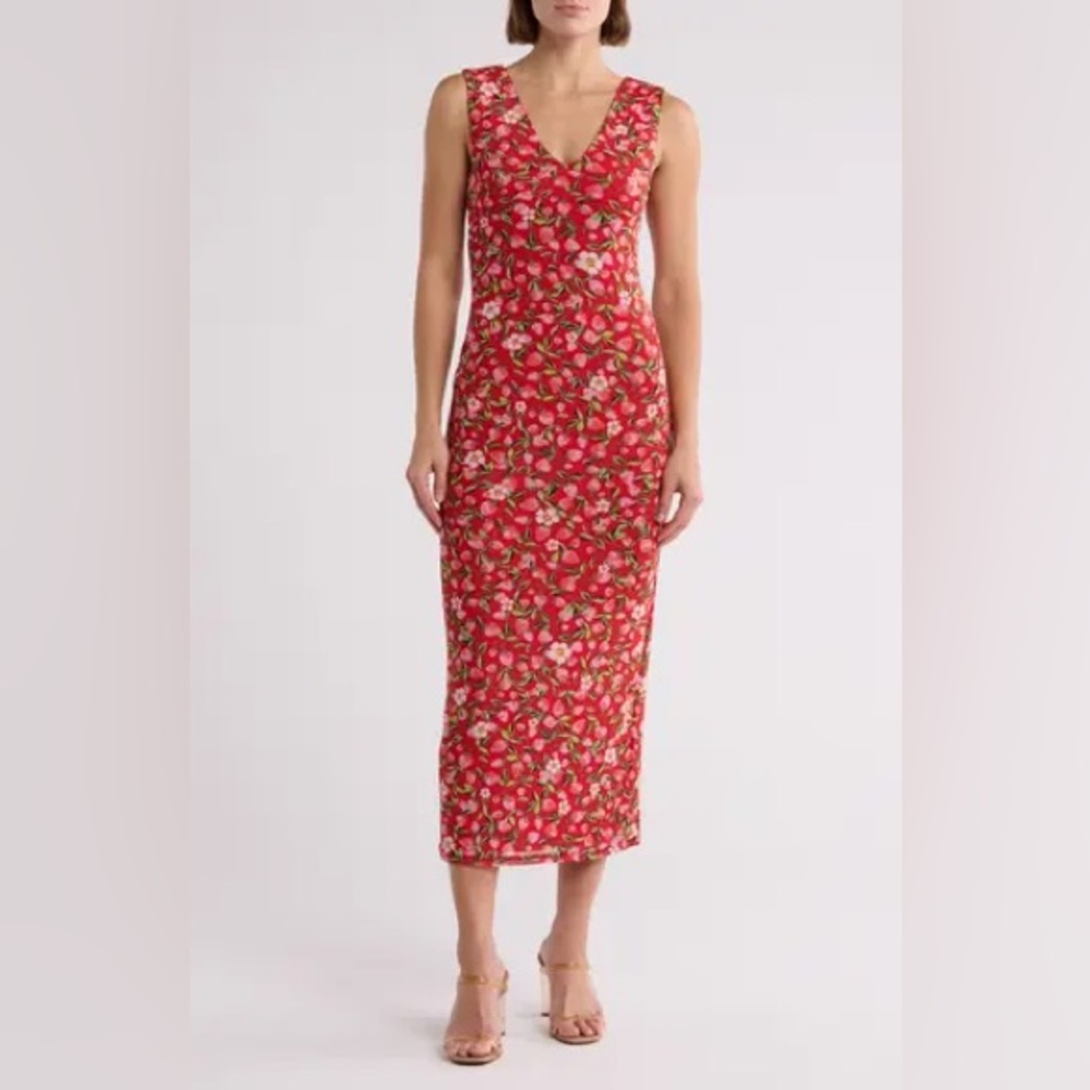 AFRM Los Angeles Liora Midi Dress - Size Large 🍓✨